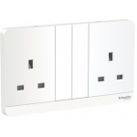 Schneider Electric 施耐德電氣 AvatarOn 13A 兩位連保護門有掣插座 (搪瓷白) (E83T25_WE_C5)